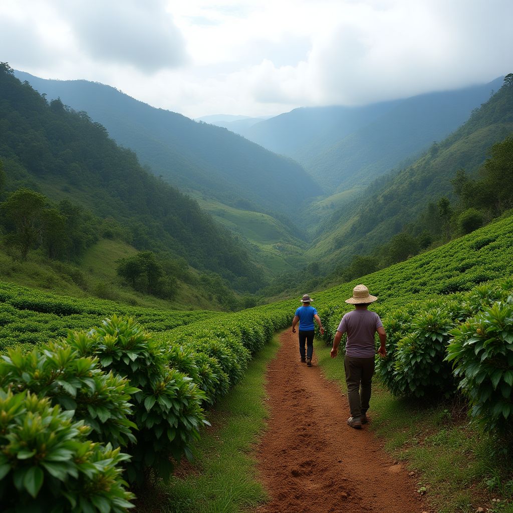 Plantación de café sostenible en la región cafetera
